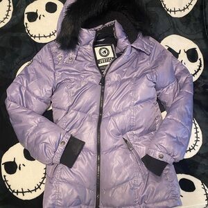 Justice Lavender Puffer Coat